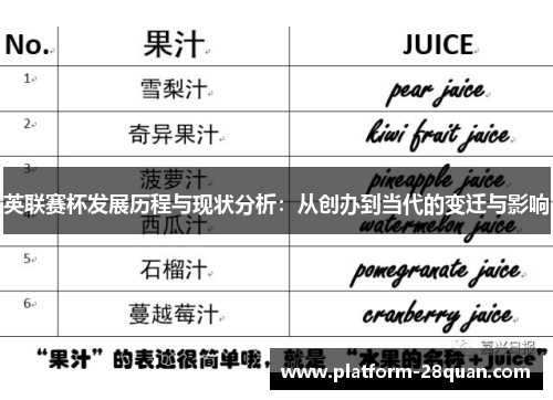 英联赛杯发展历程与现状分析:从创办到当代的变迁与影响 英联赛杯发展历程与现状分析:从创办到当代的变迁与影响